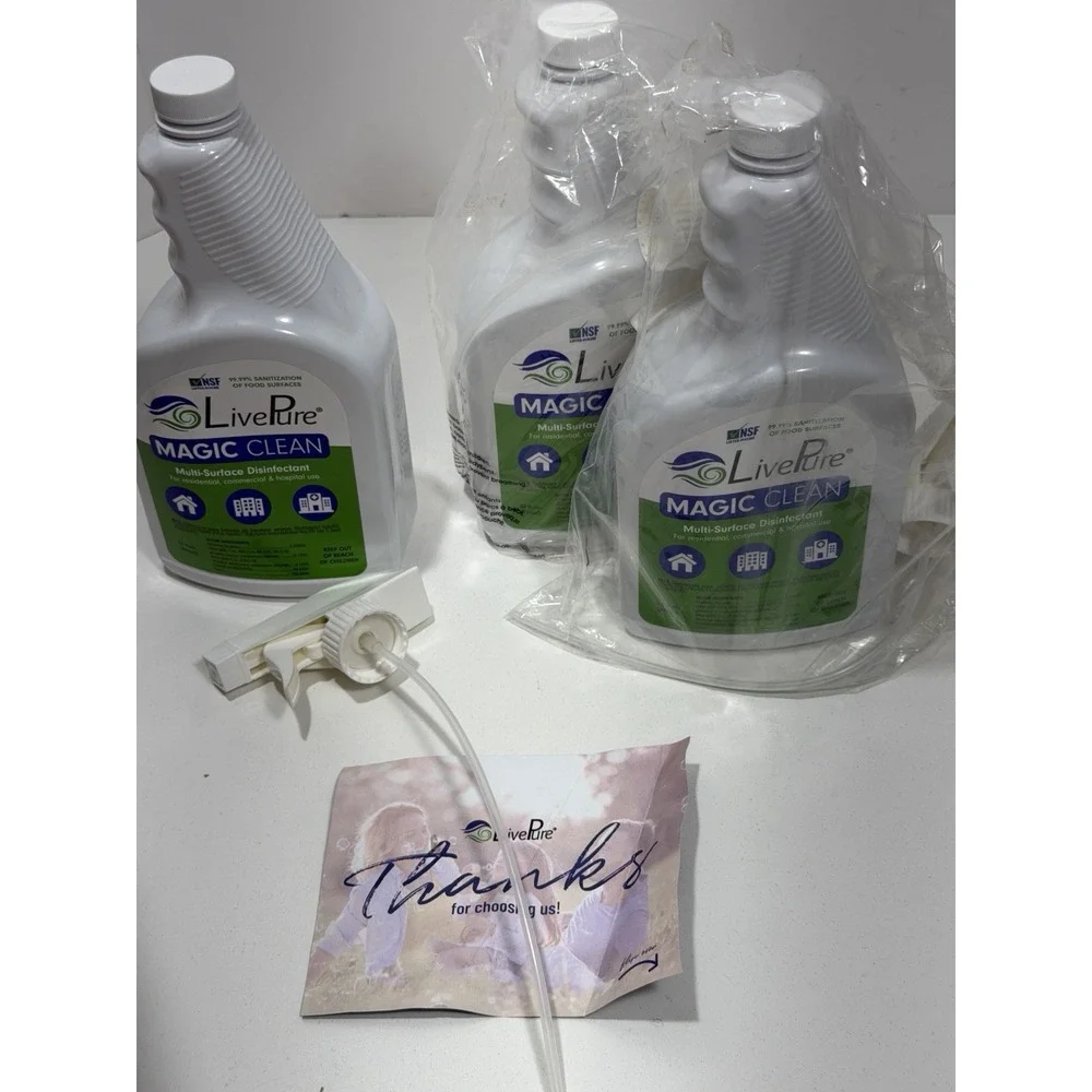 Lot 3 LivePure Magic Clean Multi-Surface Disinfectant for Home,Hospital‎